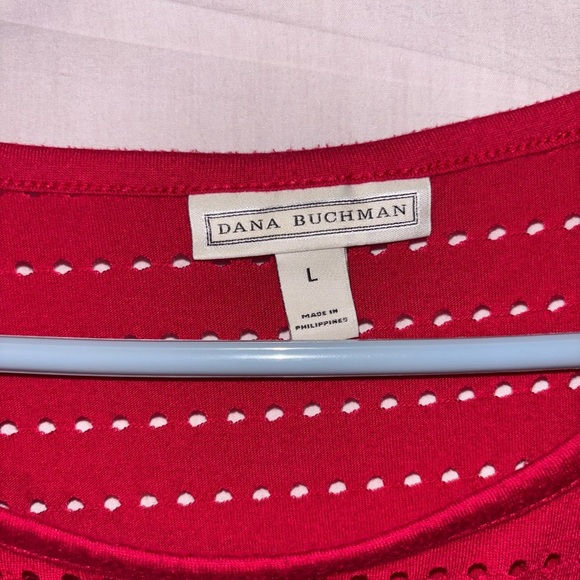 Dana Buchman Scarlet Perforated Blouse - Picture 2 of 7